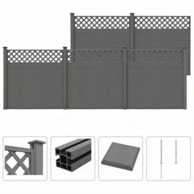 Garden Waterproof WPC Wood Plastic Composite Fence Trellis Outdoor Aluminium Post Frame Whole Sets Fence Panels